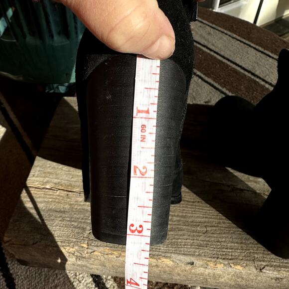 Gianni Bini Ankle Boots Suede 7M Leather Block Heel Ankle Boots Coquette Chic - Picture 8 of 9